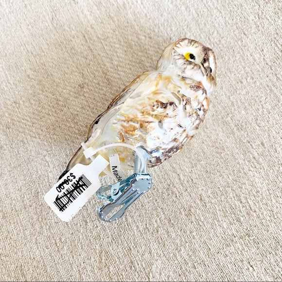 Anthropologie wise owl clip on glass ornament - Picture 2 of 3